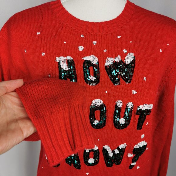 Divided H&M How About Snow Sequin Embellished Knit Sweater - Picture 3 of 6